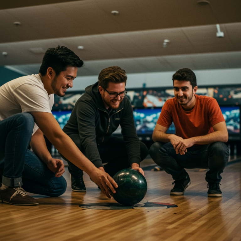 a group of friends enjoying bowling